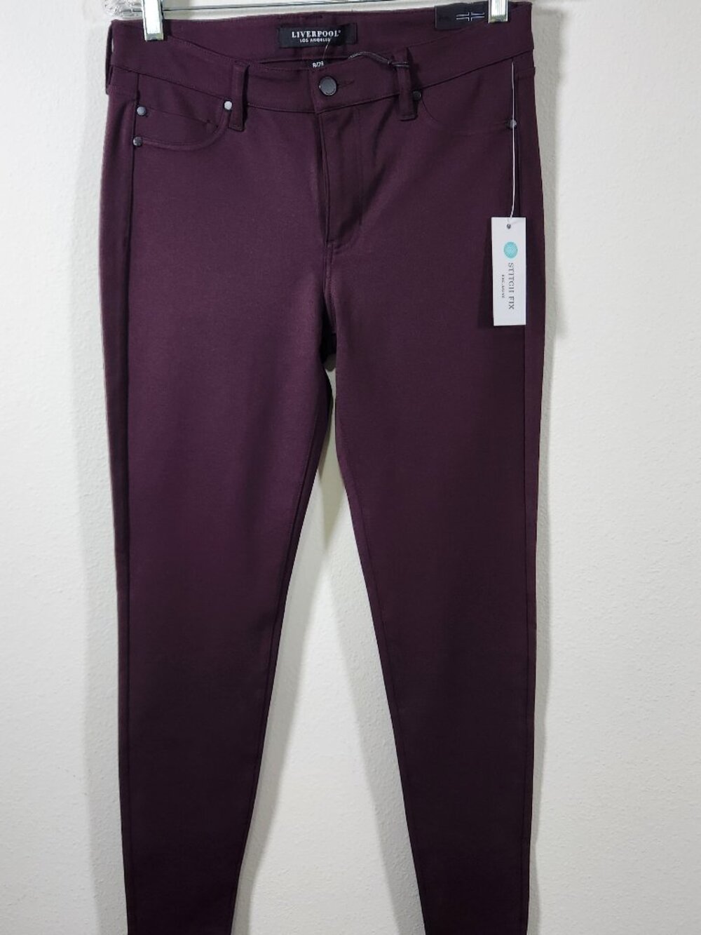 Liverpool Los Angeles Jacqueline Pants Size 8 Dark Purple Aubergine Viscose